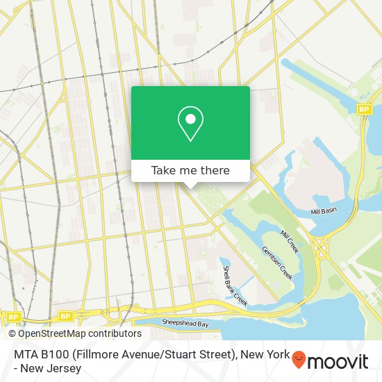 Mapa de MTA B100 (Fillmore Avenue / Stuart Street)