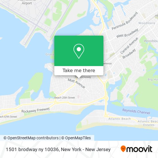 Mapa de 1501 brodway ny 10036