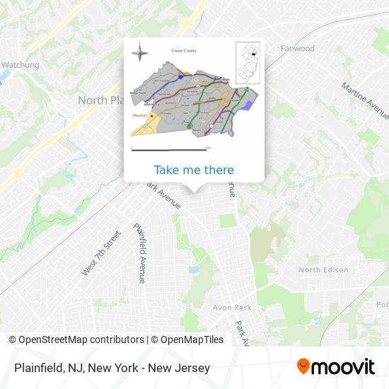 Mapa de Plainfield, NJ