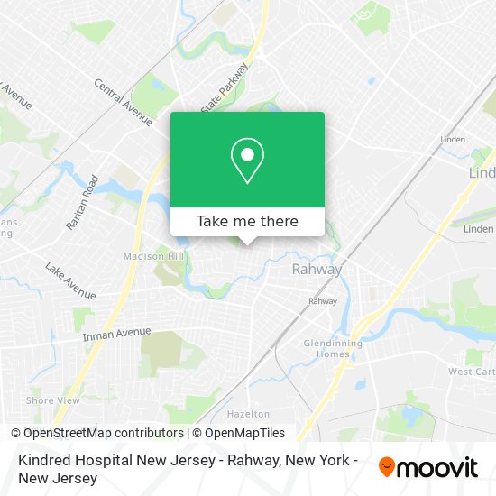Mapa de Kindred Hospital New Jersey - Rahway