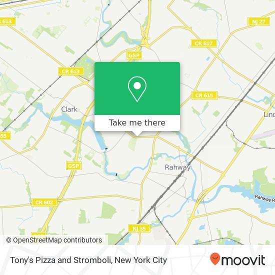 Tony's Pizza and Stromboli map