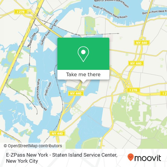 E-ZPass New York - Staten Island Service Center map