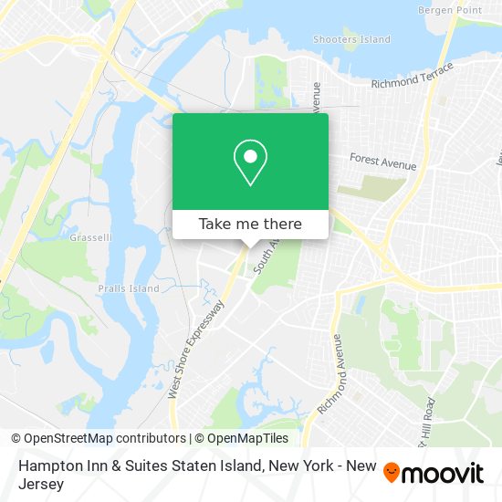 Hampton Inn & Suites Staten Island map
