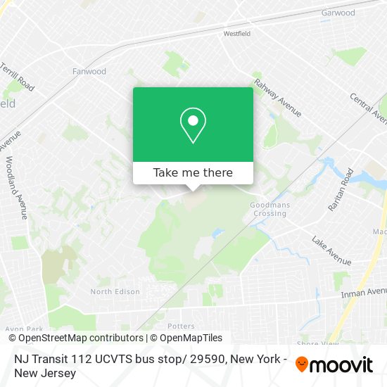 Mapa de NJ Transit 112 UCVTS bus stop/ 29590