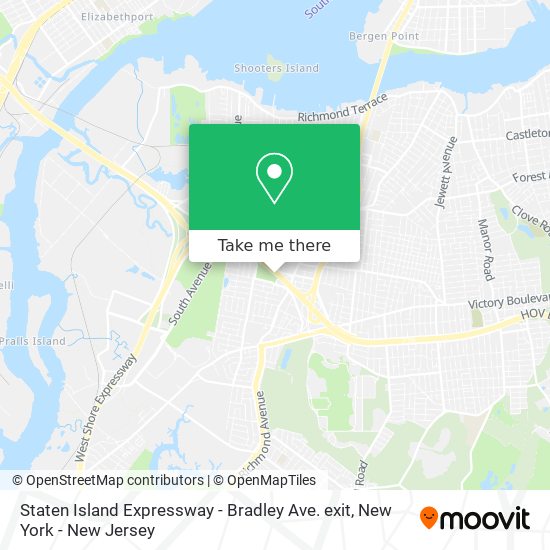 Mapa de Staten Island Expressway - Bradley Ave. exit