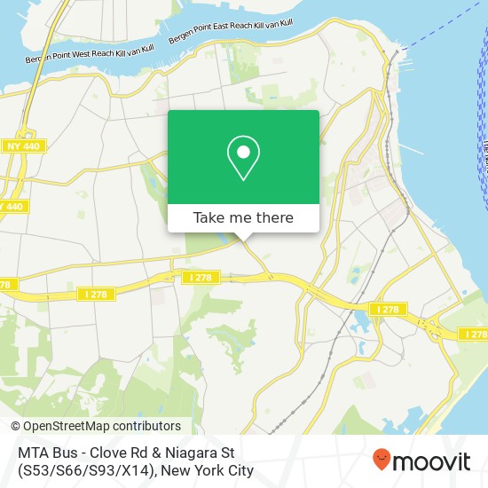 MTA Bus - Clove Rd & Niagara St (S53 / S66 / S93 / X14) map