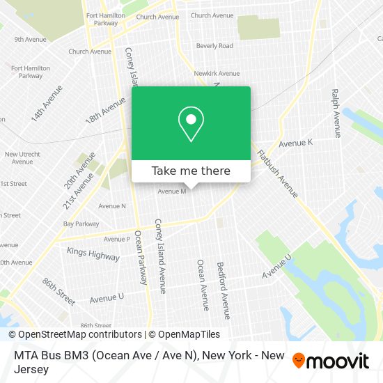 MTA Bus BM3 (Ocean Ave / Ave N) map