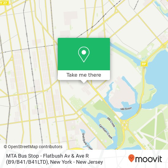 Mapa de MTA Bus Stop - Flatbush Av & Ave R (B9 / B41 / B41LTD)