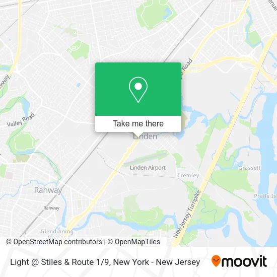 Light @ Stiles & Route 1/9 map