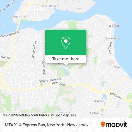 MTA X14 Express Bus map