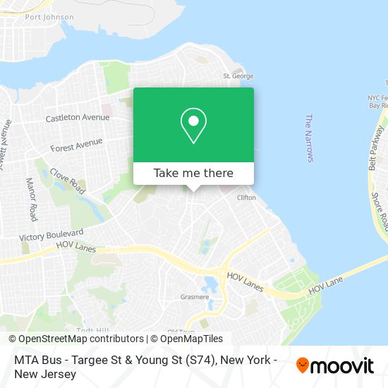 MTA Bus - Targee St & Young St (S74) map