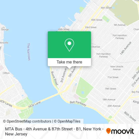 MTA Bus - 4th Avenue & 87th Street - B1 map