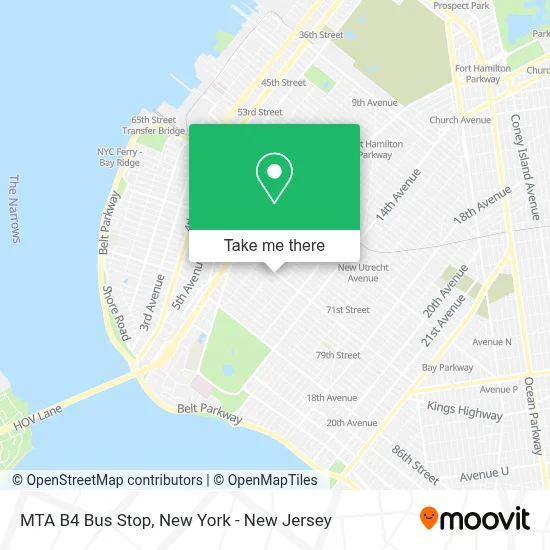 MTA B4 Bus Stop map