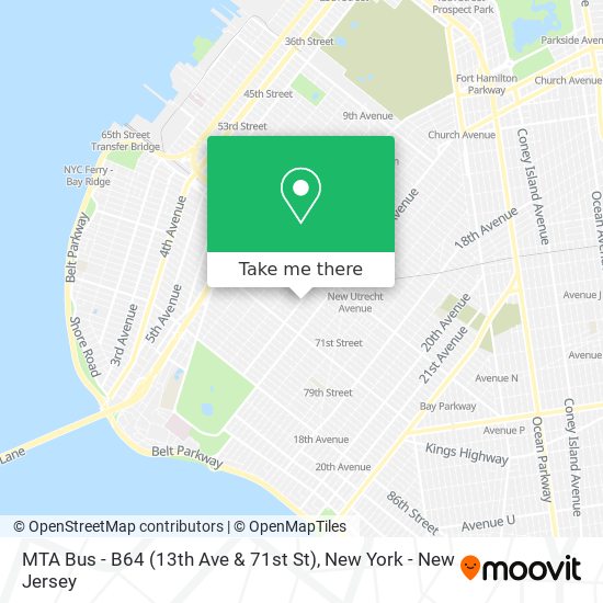 MTA Bus - B64 (13th Ave & 71st St) map