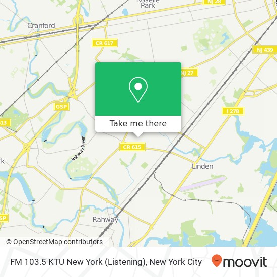 Mapa de FM 103.5 KTU New York (Listening)
