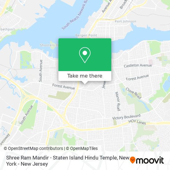 Mapa de Shree Ram Mandir - Staten Island Hindu Temple