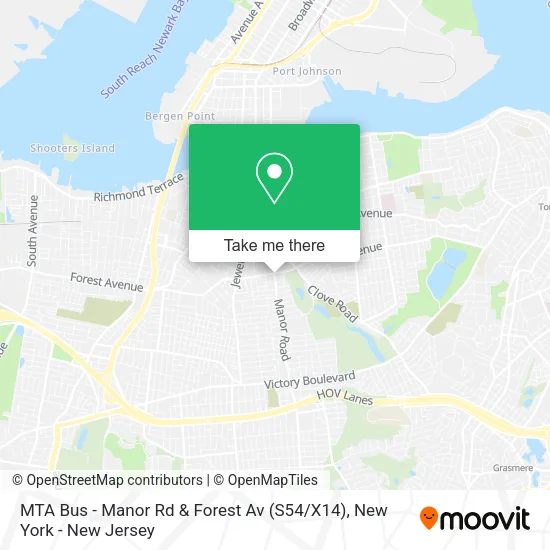 MTA Bus - Manor Rd & Forest Av (S54 / X14) map