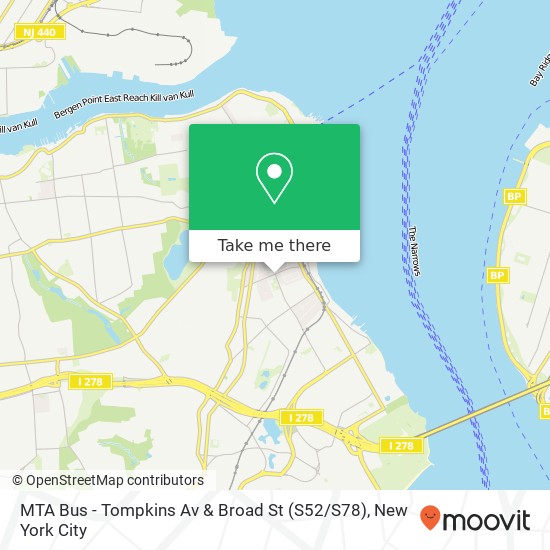 Mapa de MTA Bus - Tompkins Av & Broad St (S52 / S78)