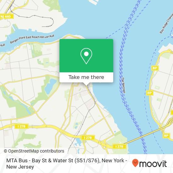 MTA Bus - Bay St & Water St (S51 / S76) map
