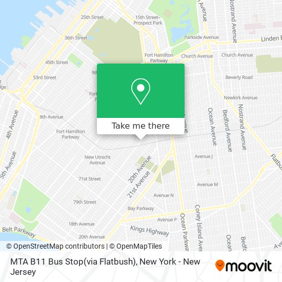 MTA B11 Bus Stop(via Flatbush) map