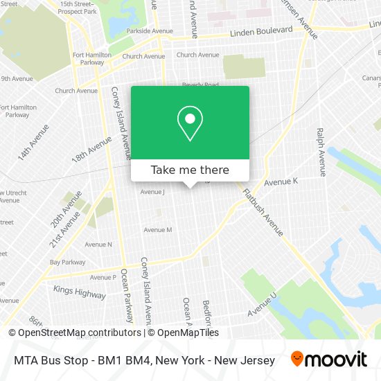 Mapa de MTA Bus Stop - BM1 BM4