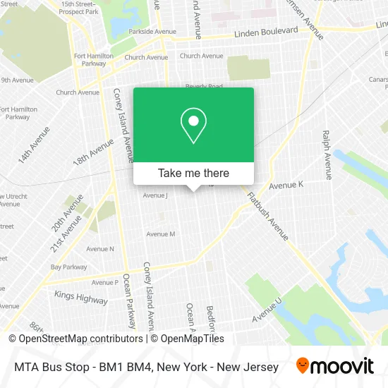 MTA Bus Stop - BM1 BM4 map