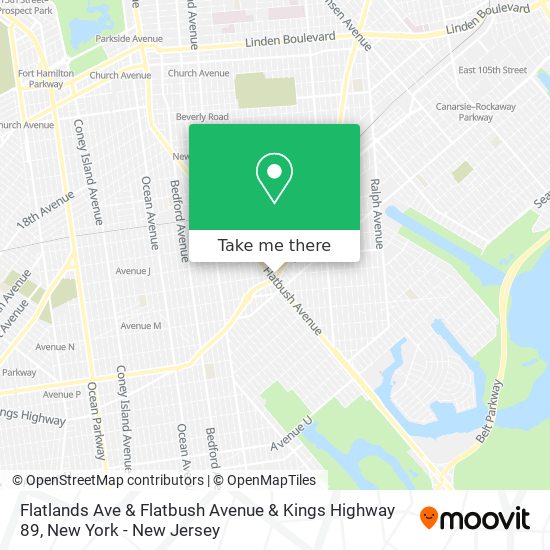 Mapa de Flatlands Ave & Flatbush Avenue & Kings Highway  89