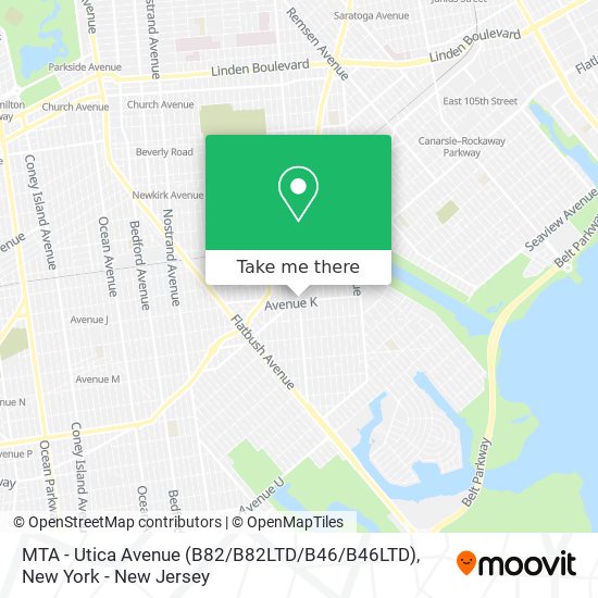 MTA - Utica Avenue (B82 / B82LTD / B46 / B46LTD) map