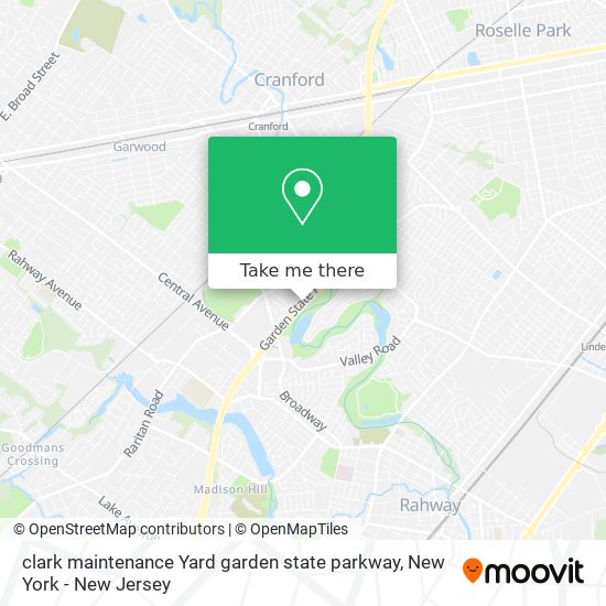 Mapa de clark maintenance Yard garden state parkway