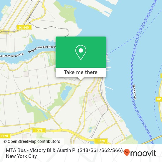 Mapa de MTA Bus - Victory Bl & Austin Pl (S48 / S61 / S62 / S66)