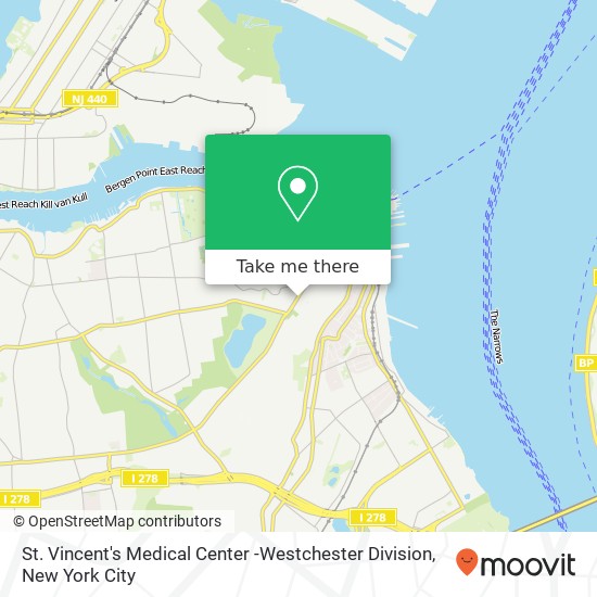 Mapa de St. Vincent's Medical Center -Westchester Division