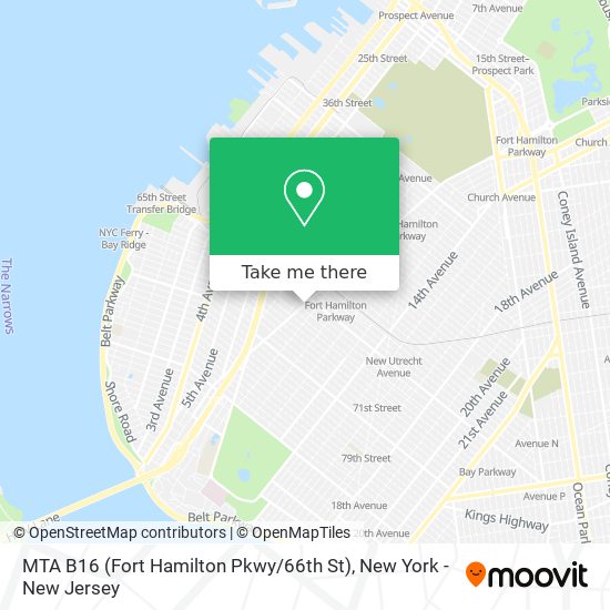 Mapa de MTA B16 (Fort Hamilton Pkwy / 66th St)