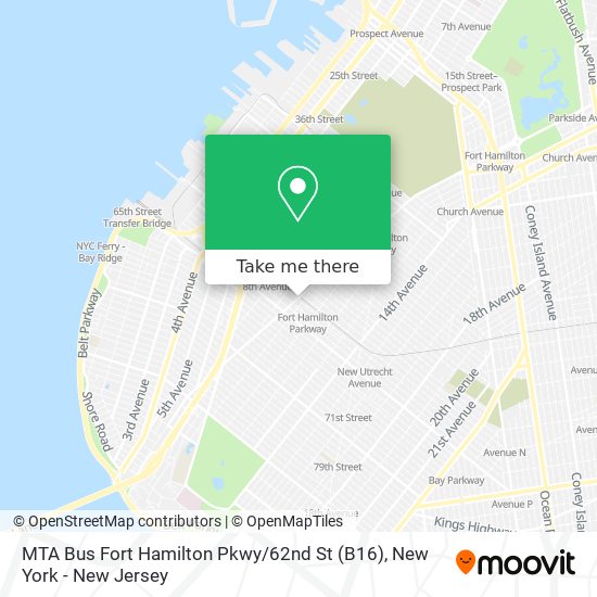 MTA Bus Fort Hamilton Pkwy / 62nd St (B16) map