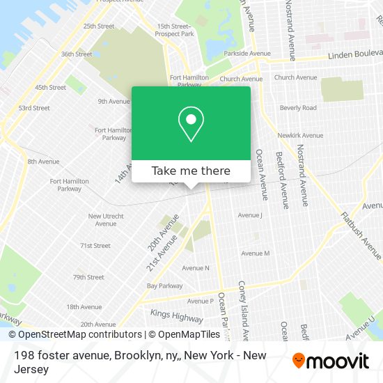 Mapa de 198 foster avenue, Brooklyn, ny,