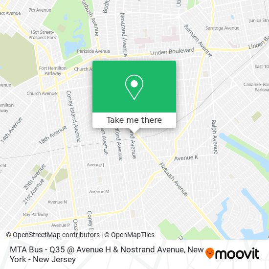 Mapa de MTA Bus - Q35 @ Avenue H & Nostrand Avenue