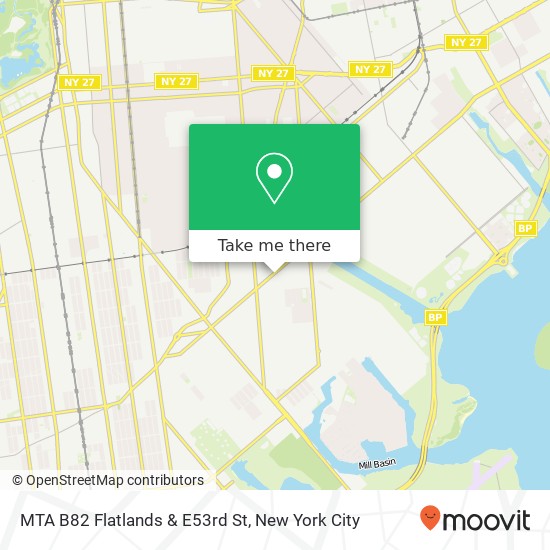 MTA B82 Flatlands & E53rd St map