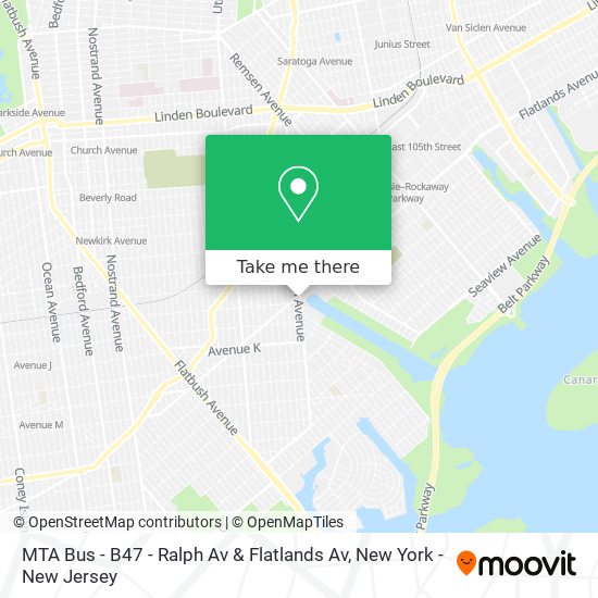 MTA Bus - B47 - Ralph Av & Flatlands Av map