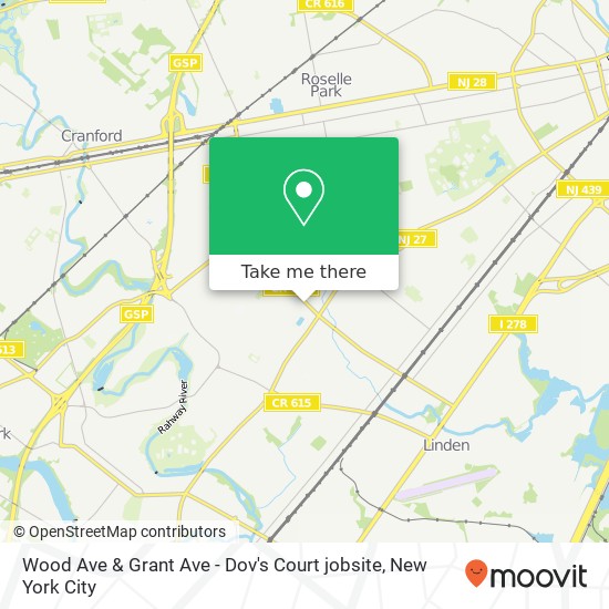 Mapa de Wood Ave & Grant Ave - Dov's Court jobsite