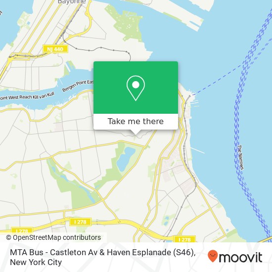 Mapa de MTA Bus - Castleton Av & Haven Esplanade (S46)