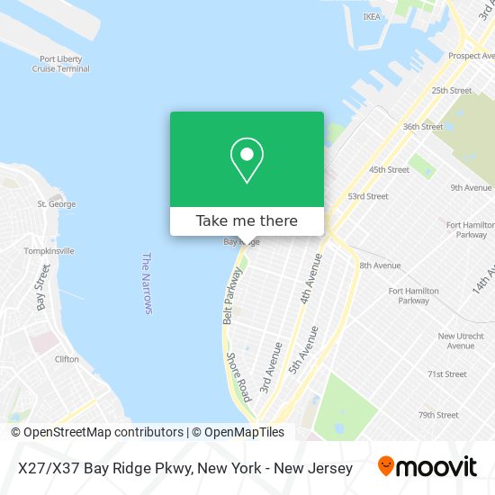 Mapa de X27/X37 Bay Ridge Pkwy