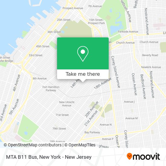 MTA B11 Bus map