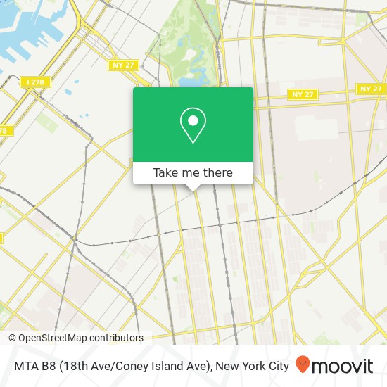 MTA B8 (18th Ave / Coney Island Ave) map