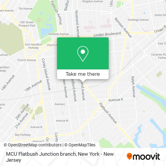 MCU Flatbush Junction branch map