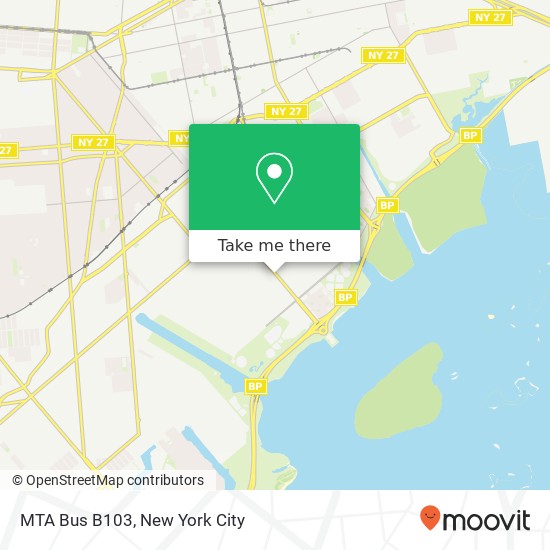 MTA Bus B103 map
