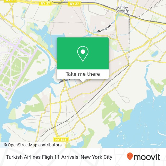 Mapa de Turkish Airlines Fligh 11 Arrivals