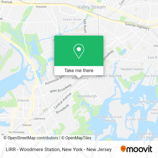 LIRR - Woodmere Station map