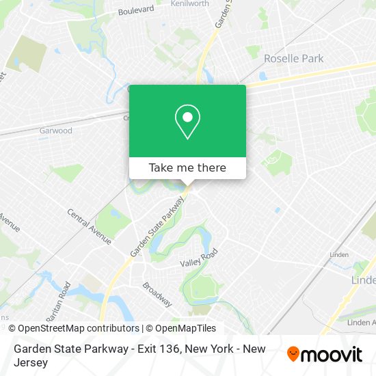 Garden State Parkway - Exit 136 map
