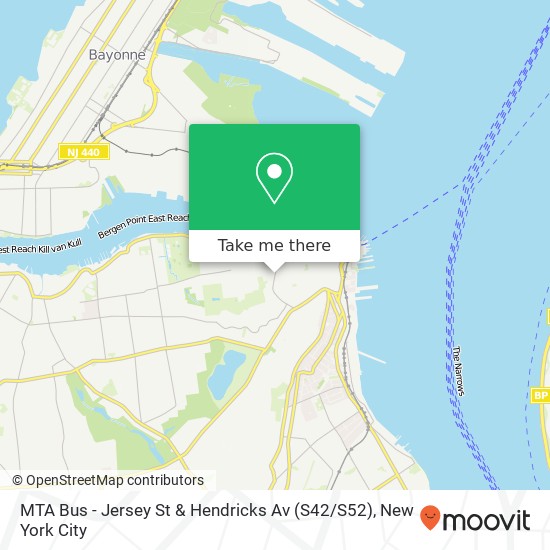 Mapa de MTA Bus - Jersey St & Hendricks Av (S42 / S52)