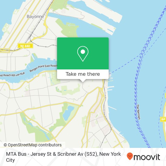 Mapa de MTA Bus - Jersey St & Scribner Av (S52)