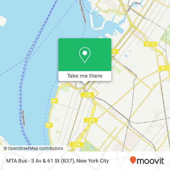 Mapa de MTA Bus - 3 Av & 61 St (B37)